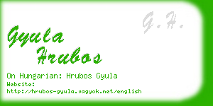 gyula hrubos business card